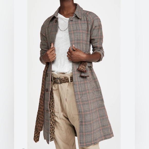 R13 Double Belted Plaid Women's Coat size XS - Picture 1 of 11